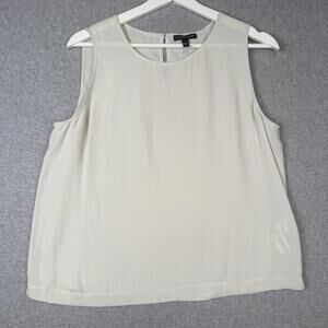 Eileen Fisher Women's Size Small 100% Silk Beige Sleeveless Tank Top Blouse